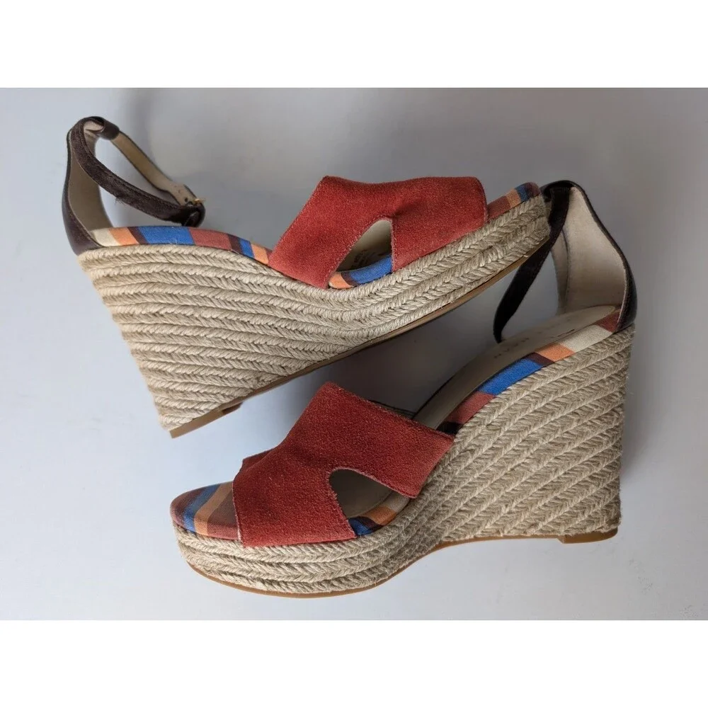 Cole Haan Wedge Heels Giselle Hi Espadrille Multi-Color Sandal Women's 7B